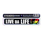 Live Da Life Bob Marley 1 x 5 inches mini bumper sticker Make a statement with these great designs sized perfectly for items like computers, cell phones or bigger items like your car! Dimensions: 1 x 5 inch -Printed vinyl -Outdoor durable and ultra removable -Waterproof
